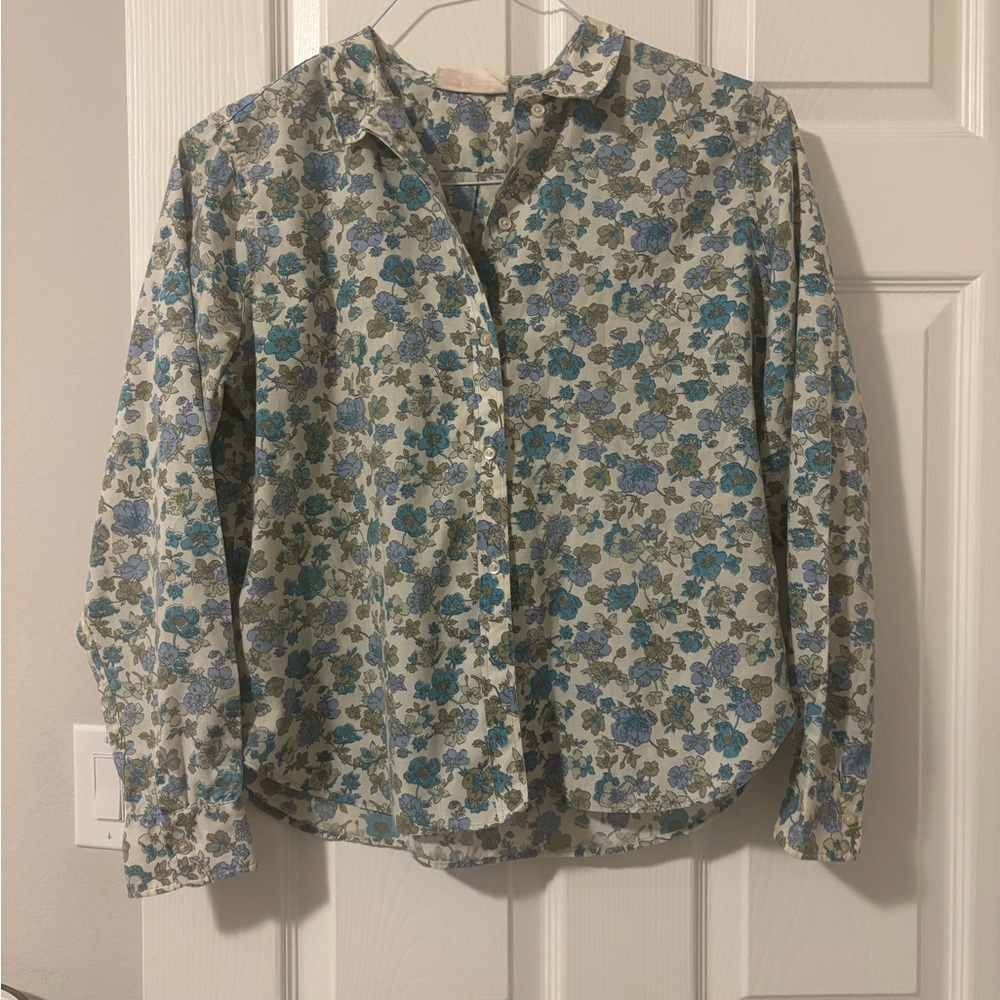 Vintage Laura Mae Life Blouse size 36 Floral Button down shirt cottagecore